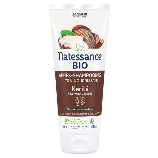 Après-Shampoing Ultra Nourrissant Cheveux Très Secs Frisés et Crépus au Karité Bio et Kératine Végétale LEA NATURE le flacon de 200mL