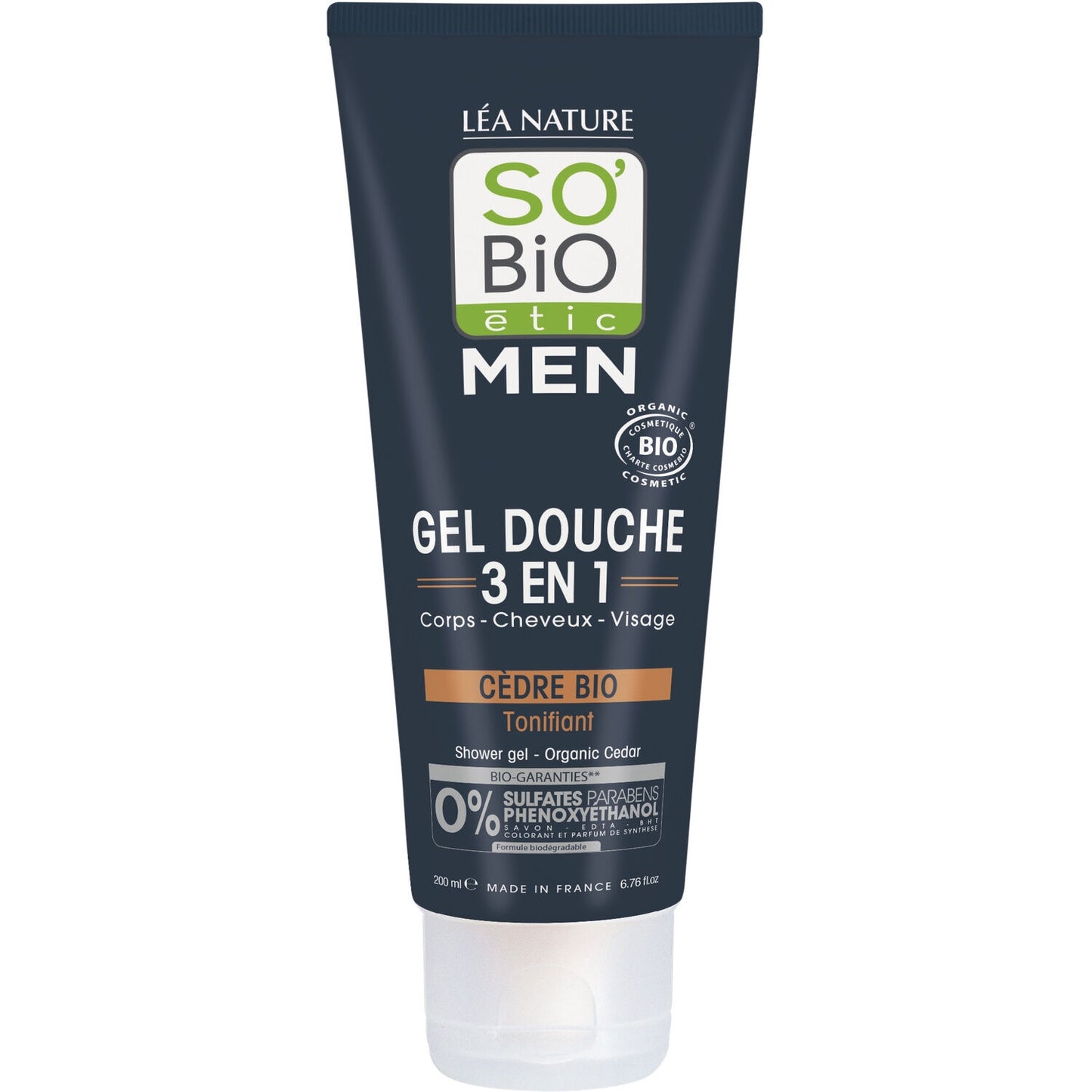 Gel Douche Tonifiant 3 en 1 au Cèdre Bio SO'BIO ETIC