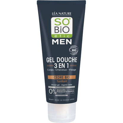 Gel Douche Tonifiant 3 en 1 au Cèdre Bio SO'BIO ETIC
