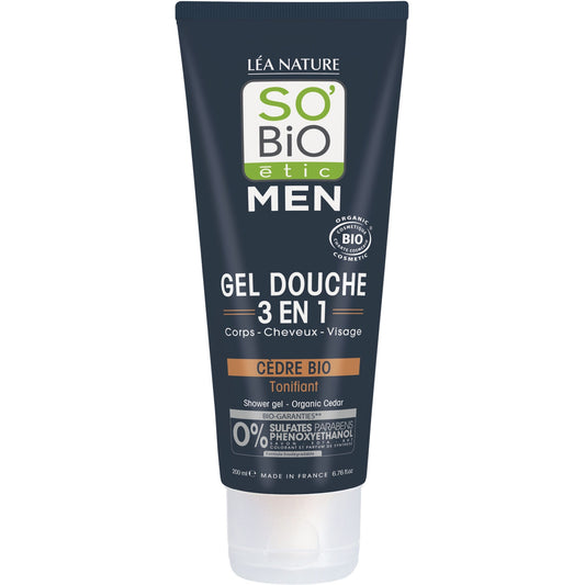 Gel Douche Tonifiant 3 en 1 au Cèdre Bio SO'BIO ETIC
