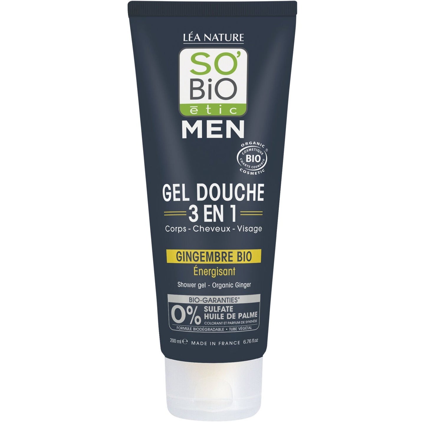 SO'BIO ETIC 3 in 1 Energetisierendes Duschgel mit Bio-Ingwer