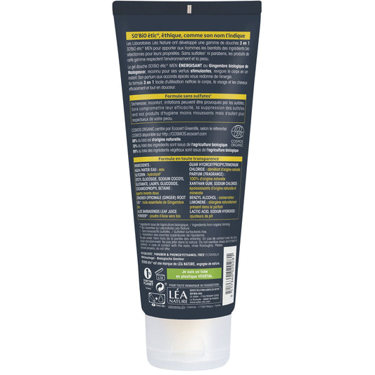 Gel Douche Energisant 3 en 1 au Gingembre Bio SO'BIO ETIC