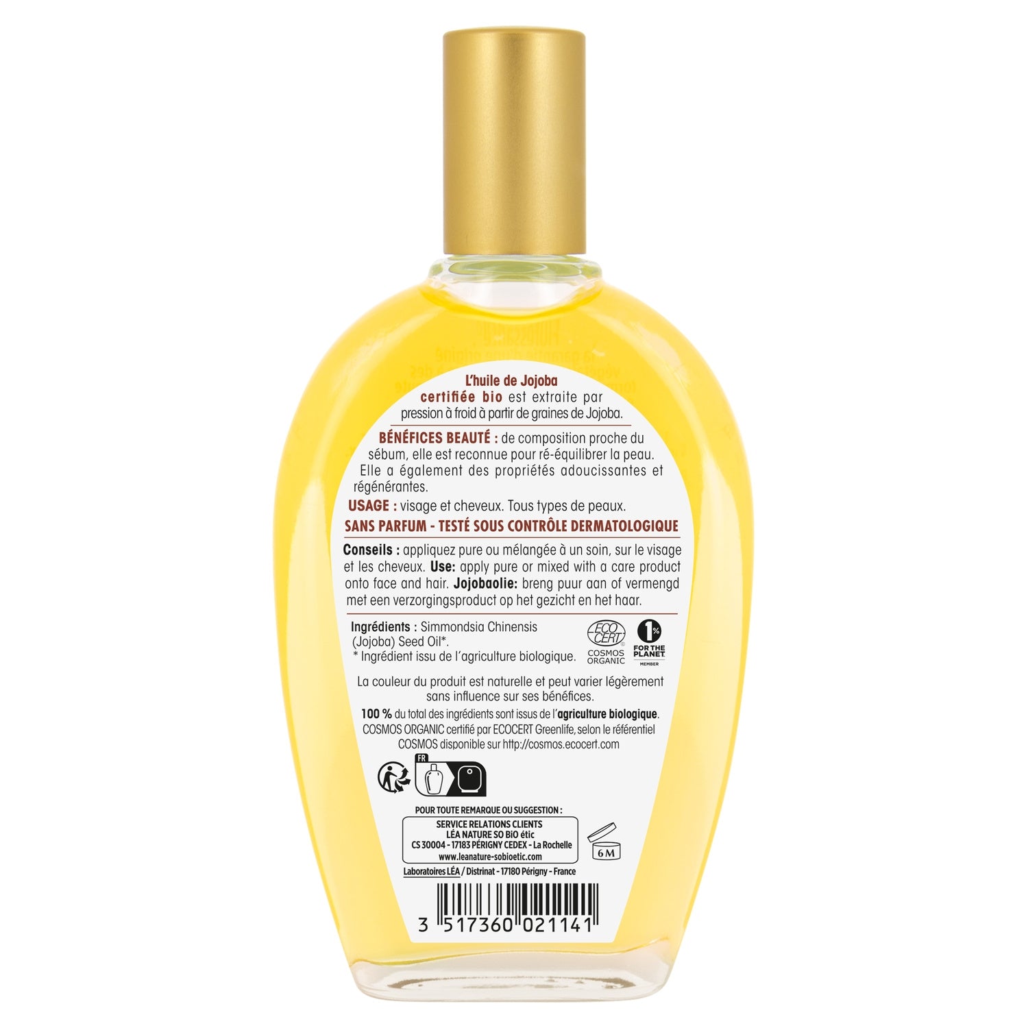Huile Végétale Equilibrante Origine Naturelle Jojoba So Bio etic LEA NATURE 