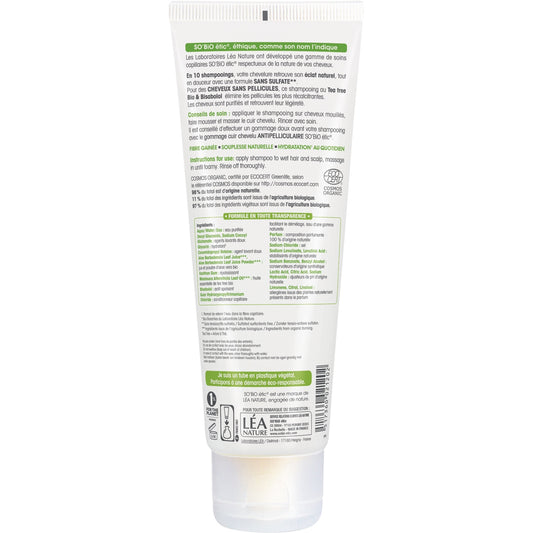 Shampoing Antipelliculaire Cheveux à Pellicules Tea Tree Bio SO'BIO ETIC