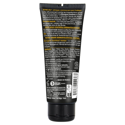 Masque Visage au Charbon Purifiant Clean'yuzu Bio SO'BIO ETIC