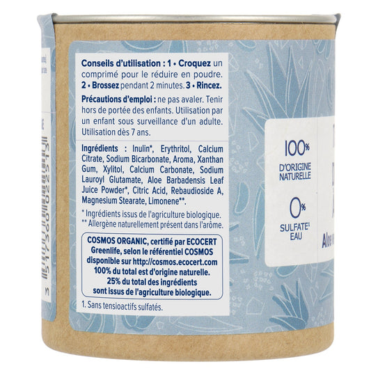 Dentifrice à Croquer Aloe Vera & Bicarbonate de Sodium Fraîcheur Bio NATESSANCE