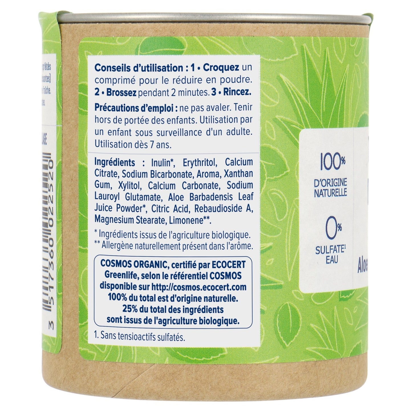 NATESSANCE Bio-Aloe Vera &amp; Minze Kauzahnpasta