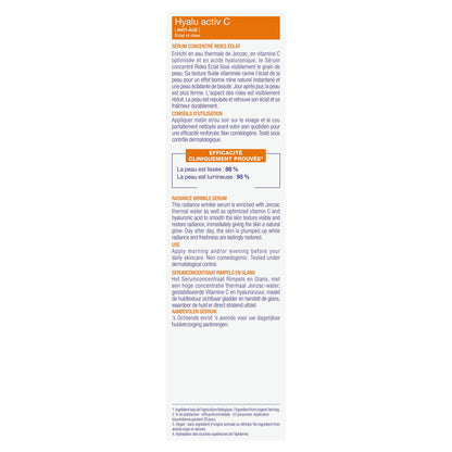 Sérum Visage Anti-Rides Éclat Lissant Hyalu Activ C Bio EAU THERMALE JONZAC