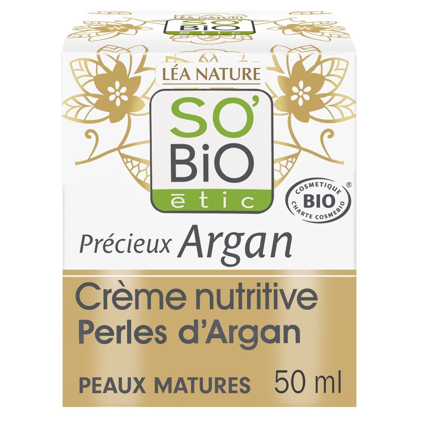 Crème Nutritive Peaux Matures Jour Précieux Argan Bio SO'BIO ETIC Le pot de 50 mL