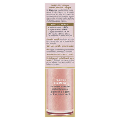 Sérum Visage Rose Eclat Revitalisant Peaux Matures Précieux Argan Bio SO'BIO ETIC