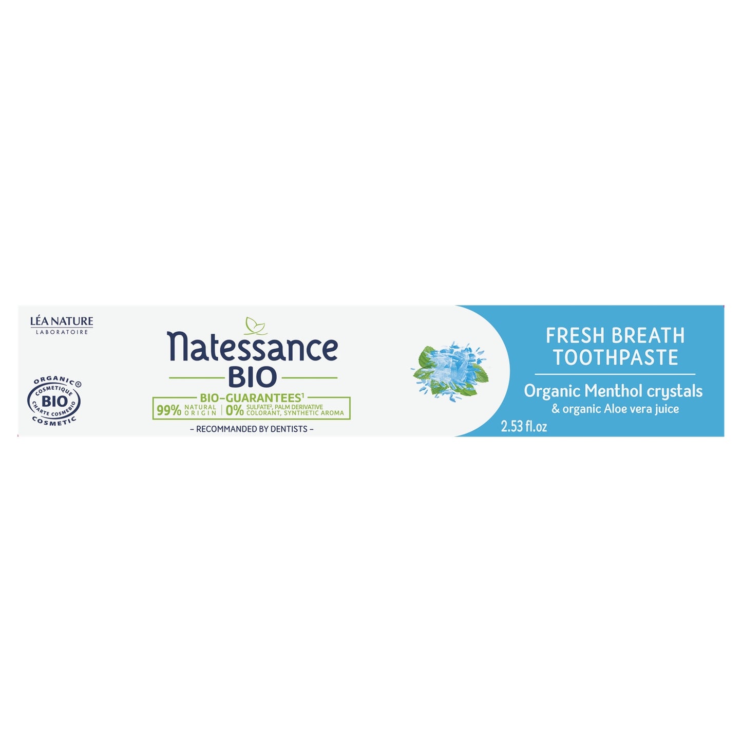 NATESSANCE Bio-Aloe Vera und Minze Zahnpasta für frischen Atem