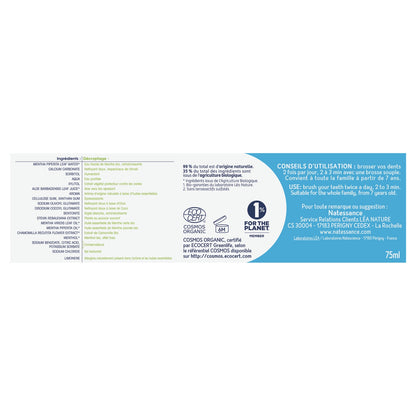 NATESSANCE Bio-Aloe Vera und Minze Zahnpasta für frischen Atem