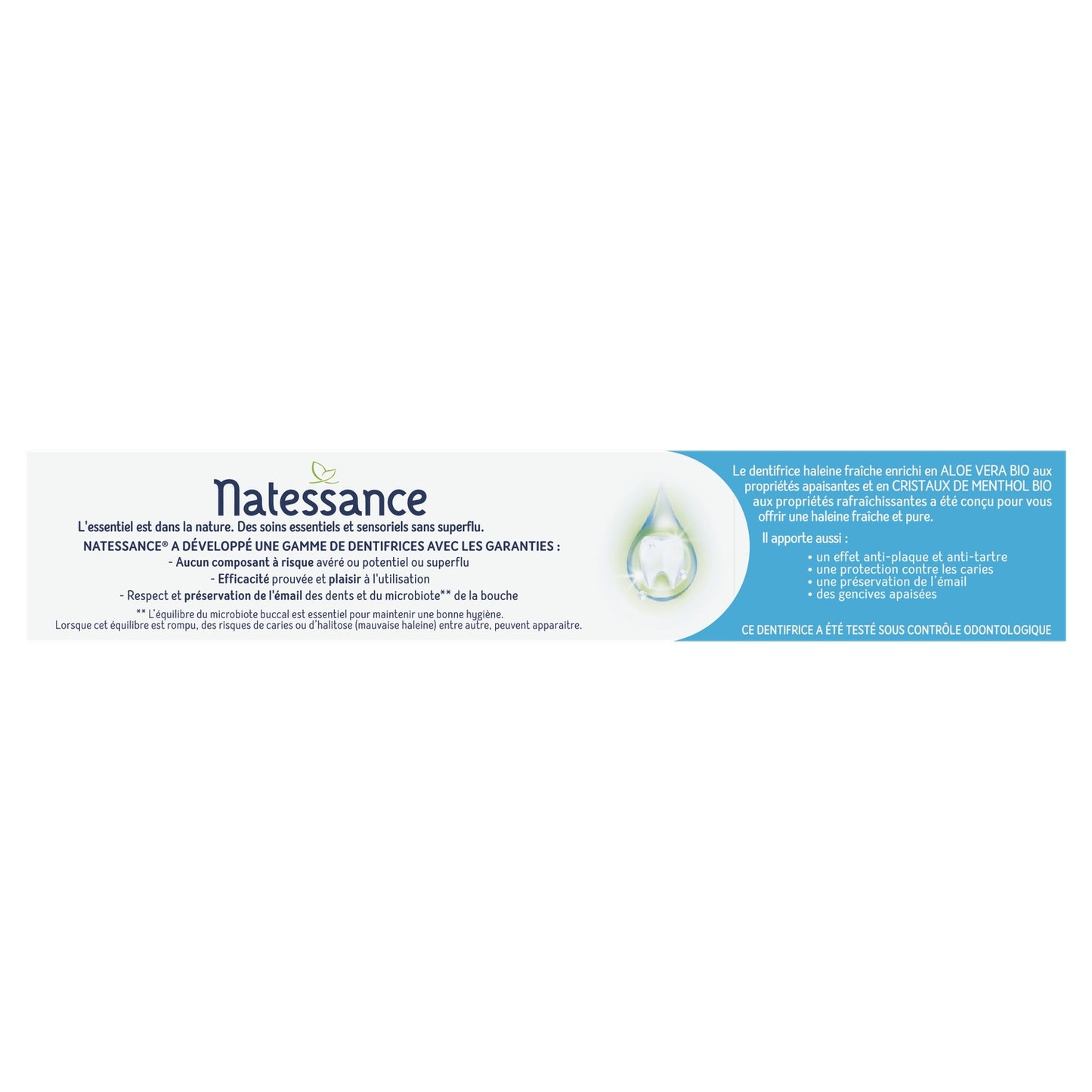 NATESSANCE Bio-Aloe Vera und Minze Zahnpasta für frischen Atem