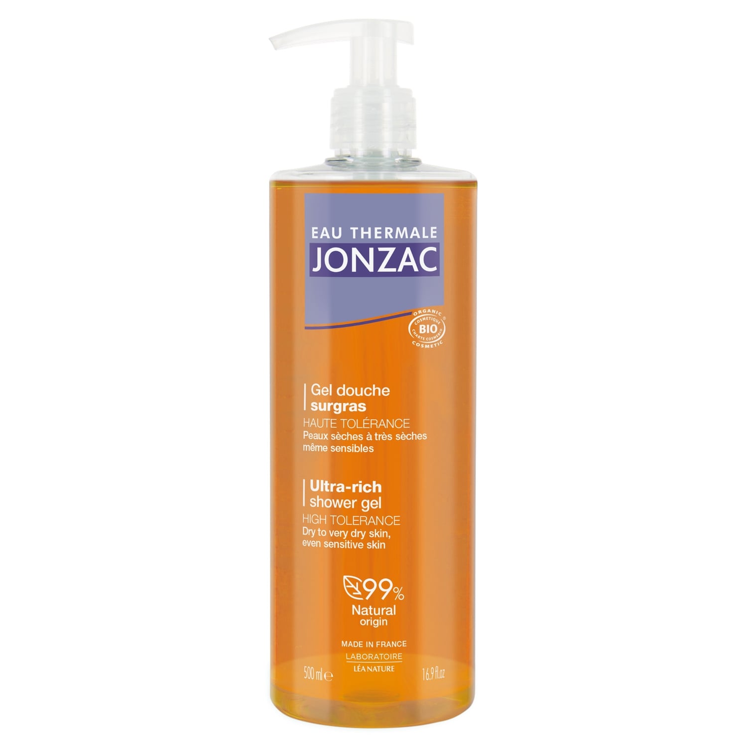 Gel douche Peaux Sèches à Très Sèches Surgras Haute Tolérance Bio EAU THERMALE JONZAC 