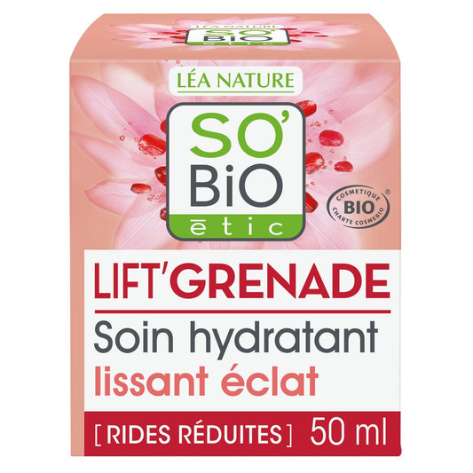 Crème Visage Soin Hydratant Lissant Eclat Lift'grenade Bio SO'BIO ETIC le pot de 50mL