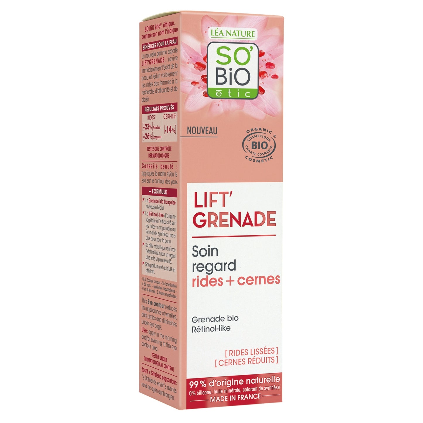 Soin Contour des Yeux Anti Rides et Anti Cernes Lift'grenade Bio SO'BIO ETIC