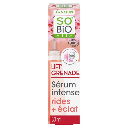 Sérum Visage Anti-Rides et Eclat Intense Lift Grenade Bio SO'BIO ETIC le tube de 30 mL