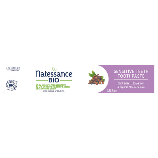 Dentifrice Dents Sensibles Soin Doux Thym et Citron & Jus d'Aloe Vera Bio NATESSANCE
