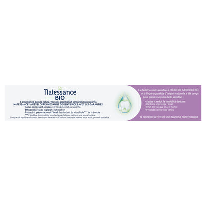 Dentifrice Dents Sensibles Soin Doux Thym et Citron & Jus d'Aloe Vera Bio NATESSANCE