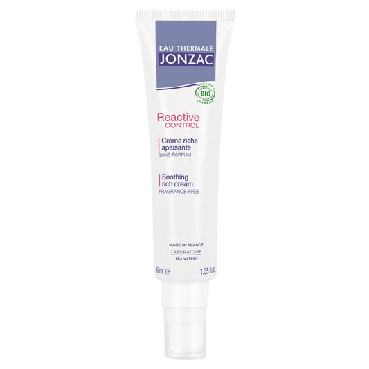 Crème Riche Apaisante Visage Peau Intolérante et Allergique Sans Parfum Bio Reactive EAU THERMALE JONZAC