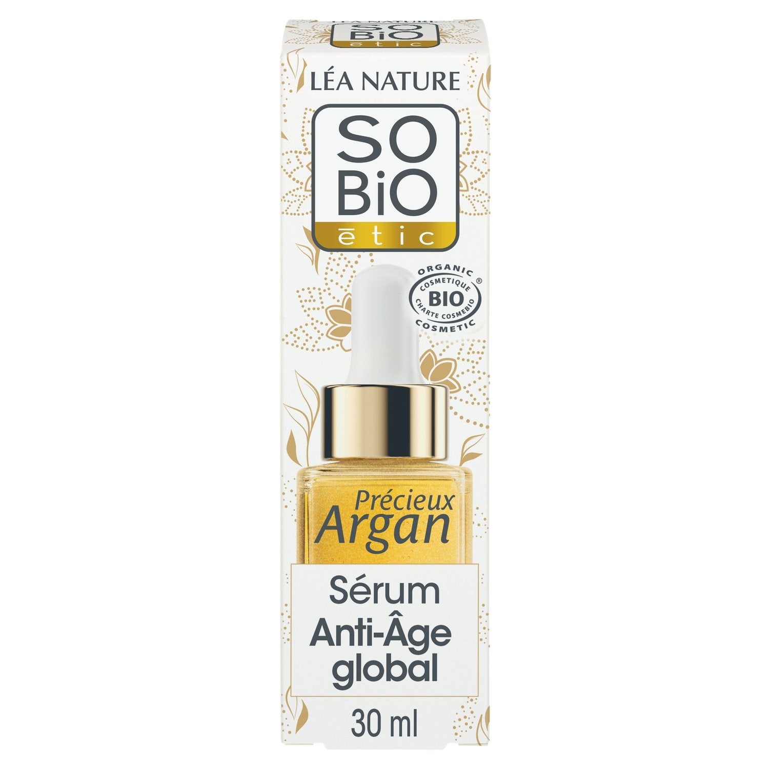 Soin Visage Sérum Anti-Age Global Précieux Argan Bio SO'BIO ETIC le flacon de 30mL