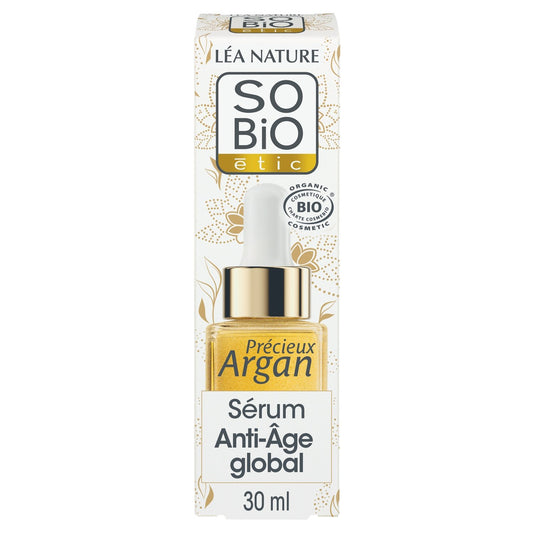 Soin Visage Sérum Anti-Age Global Précieux Argan Bio SO'BIO ETIC le flacon de 30mL