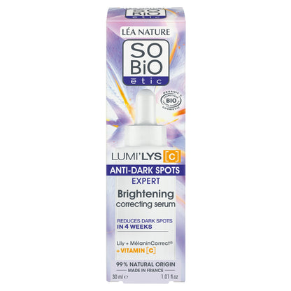 Sérum Eclat Anti-taches Expert LumiLys Vitamine C Bulbes de Lys Bio SO'BIO ETIC 