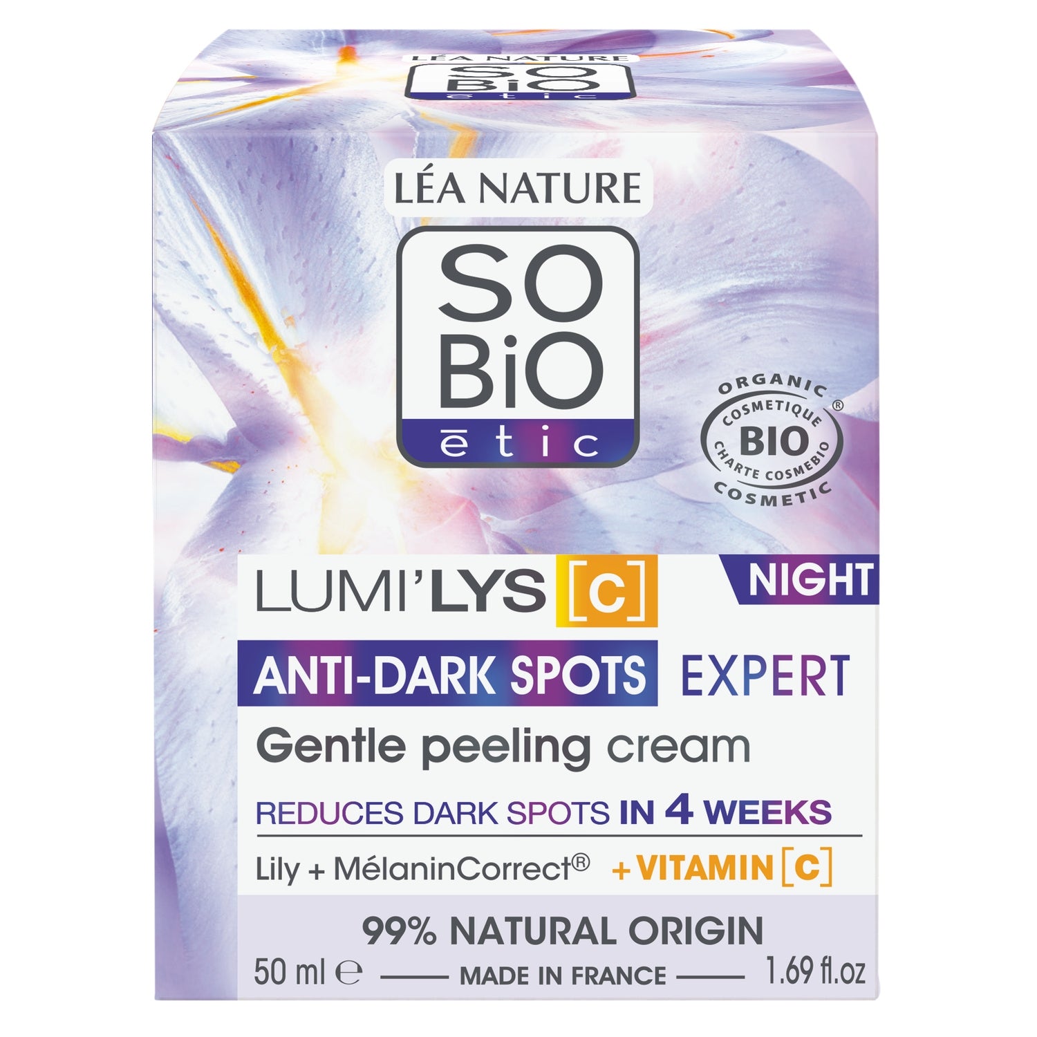 Crème Nuit Anti-Taches Lumi’lys Peeling Doux Bio SO'BIO ETIC 