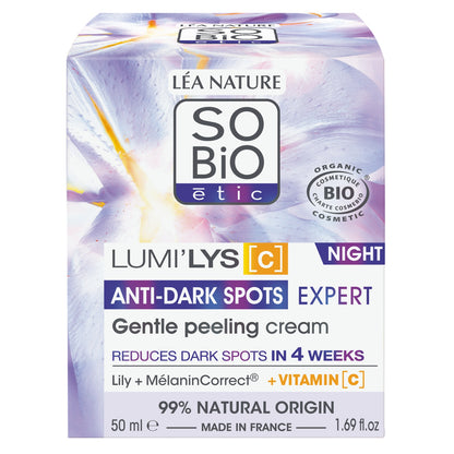 Crème Nuit Anti-Taches Lumi’lys Peeling Doux Bio SO'BIO ETIC 
