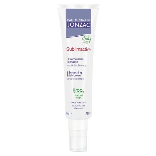 Crème Anti-Rides Fermeté Visage Peau Sèche Bio Sublimactive EAU THERMALE JONZAC le flacon de 40mL