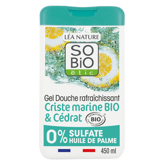 Erfrischendes Duschgel mit Bio-Marine- und Zitronensäure, sulfatfrei, SO'BIO ETIC