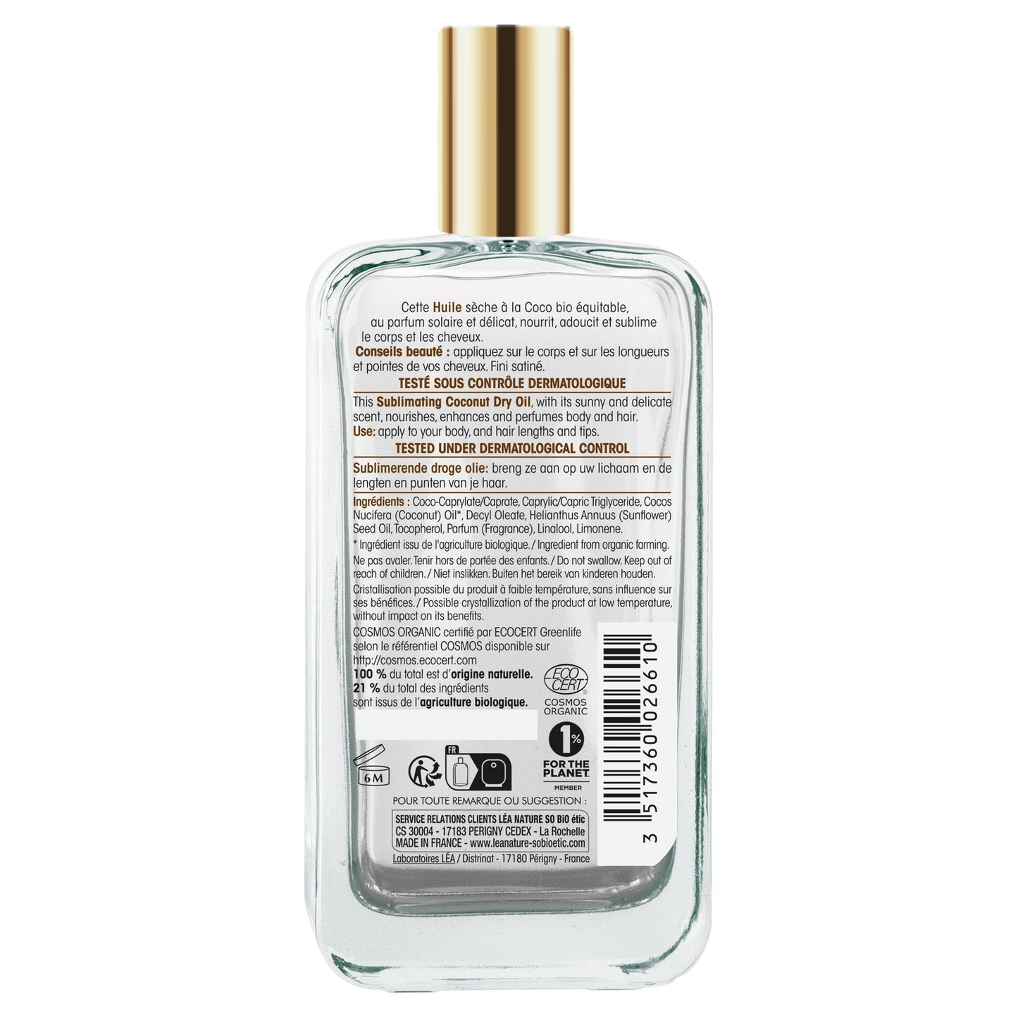 Huile Sèche Corps et Cheveux Coco Bio SO'BIO ETIC 