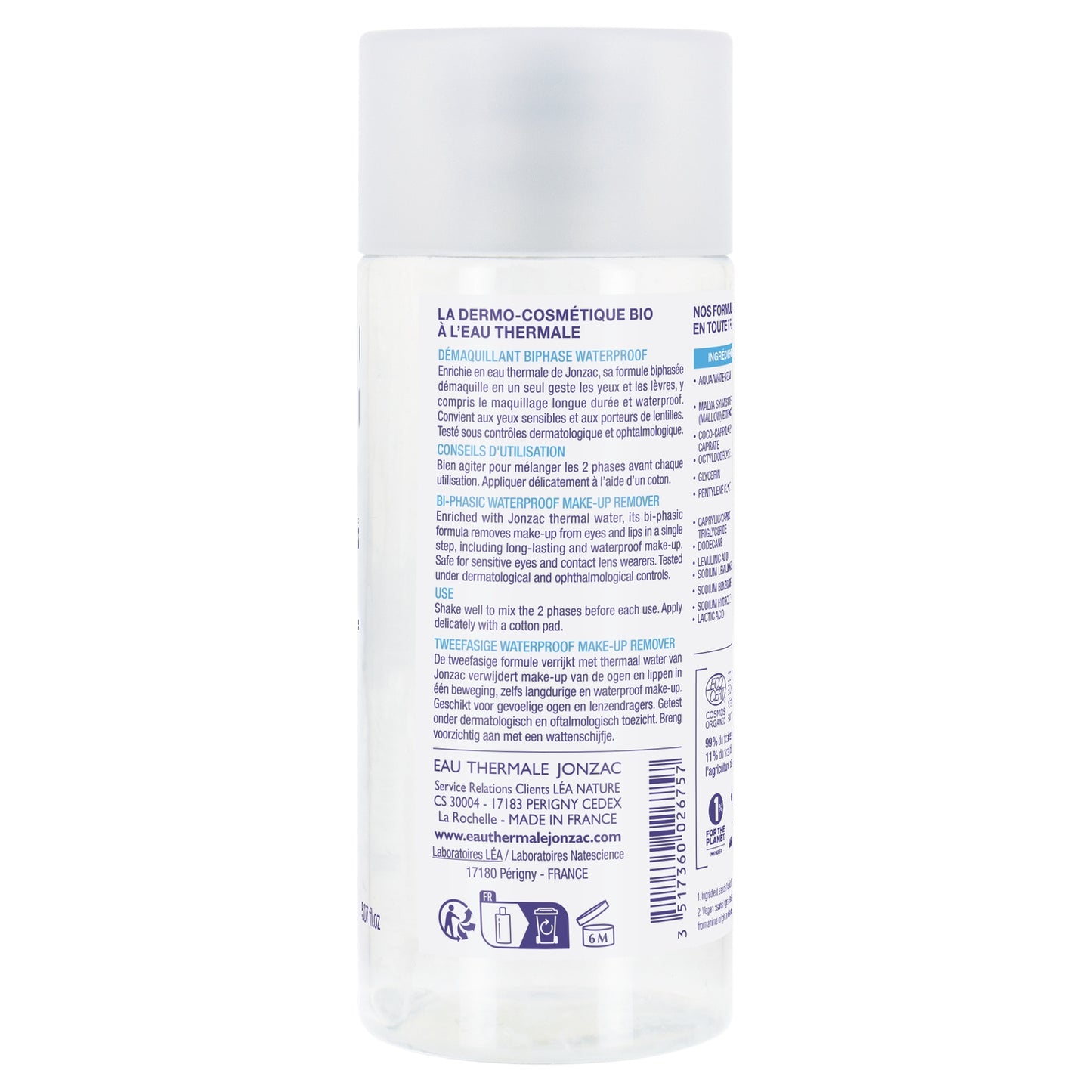 Wasserfester Zweiphasen-Make-up-Entferner für Gesicht, Augen und Lippen EAU THERMALE JONZAC