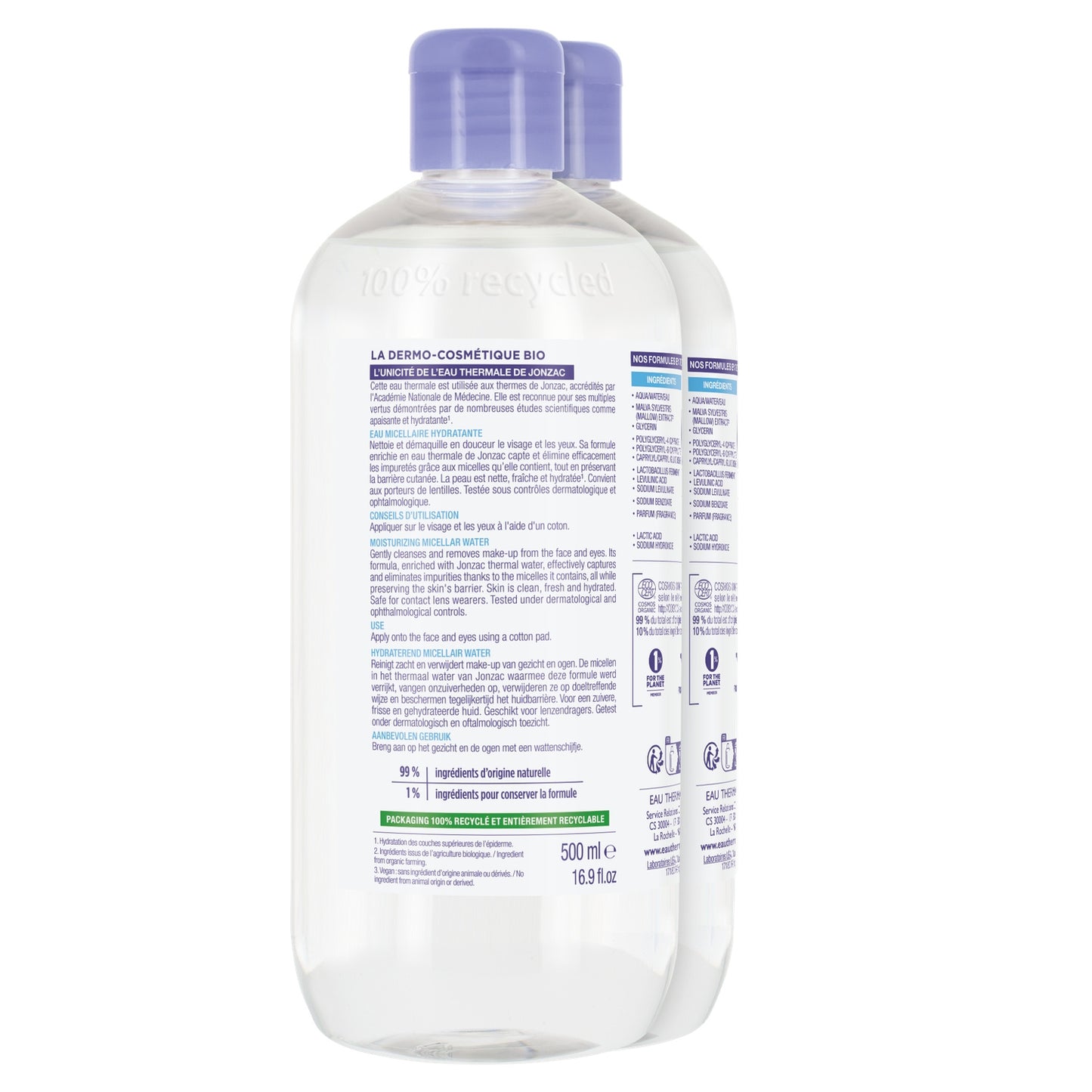 Micellar Water for Face and Eyes, Sensitive Skin, Moisturizing, EAU THERMALE JONZAC