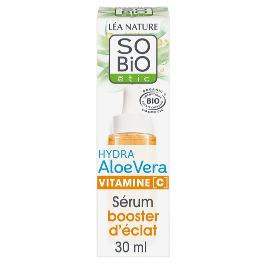 Soin Visage Hydra à l'Aloe Vera Vitamine C Booster d'Eclat Hydratant 24H SO BIO ETIC le flacon de 30mL