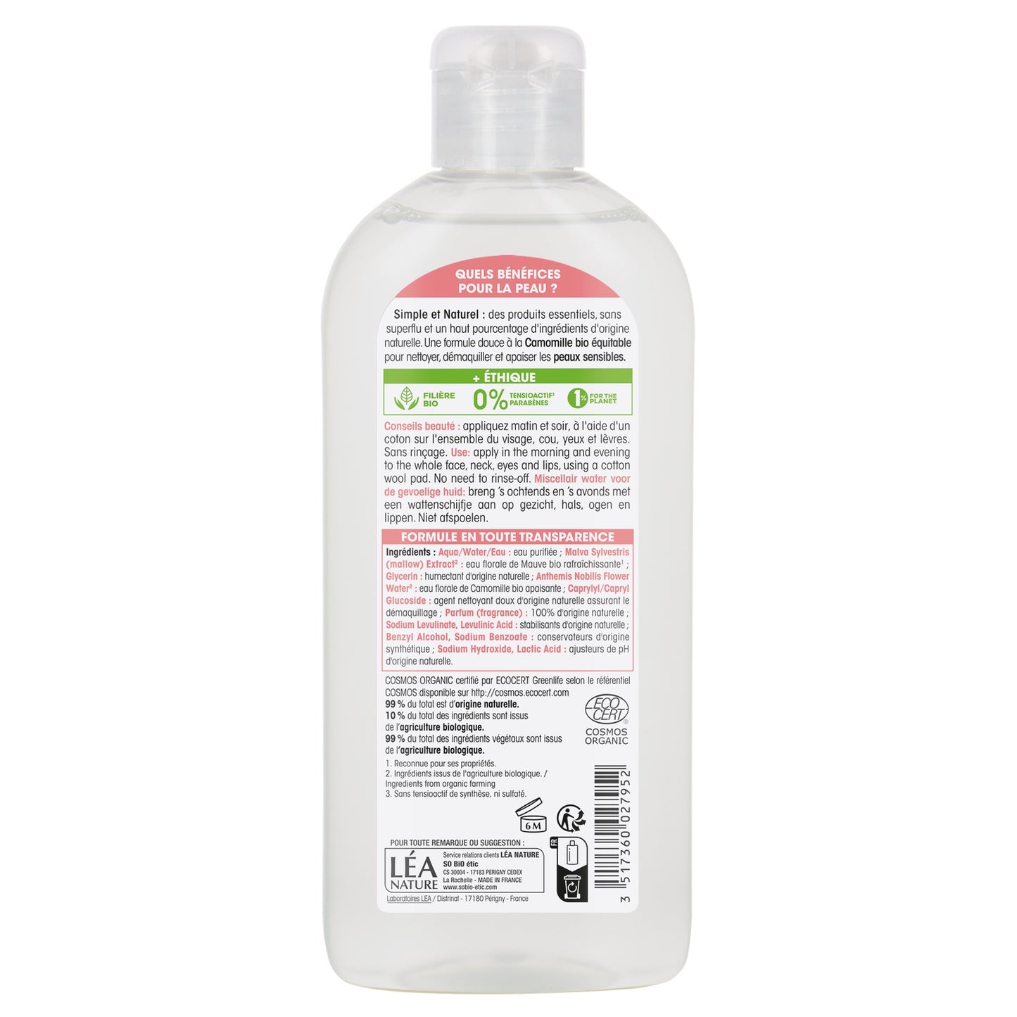Eau Micellaire à la Camomille Bio, 300 ml SO'BIO ETIC 