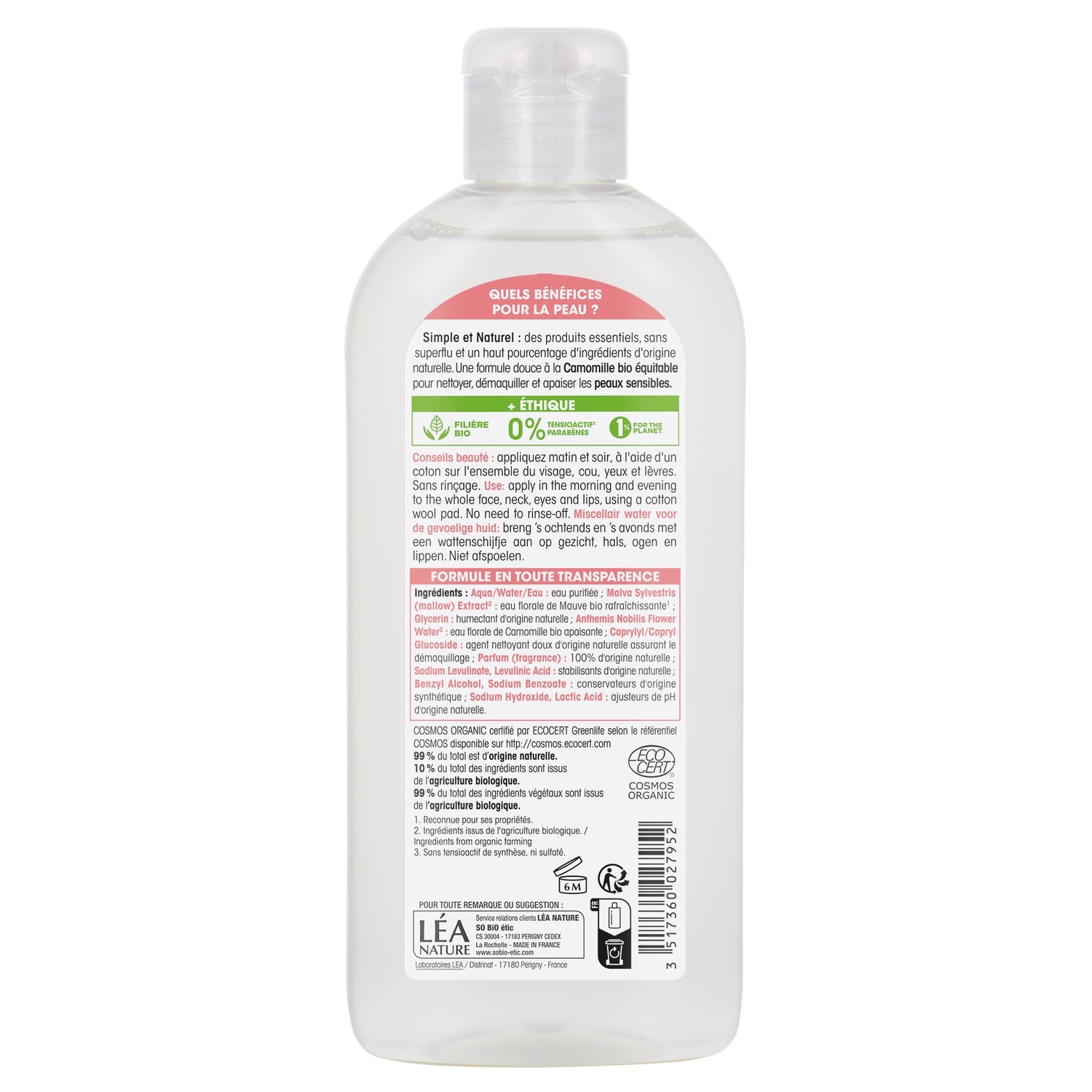 Eau Micellaire à la Camomille Bio, 300 ml SO'BIO ETIC 