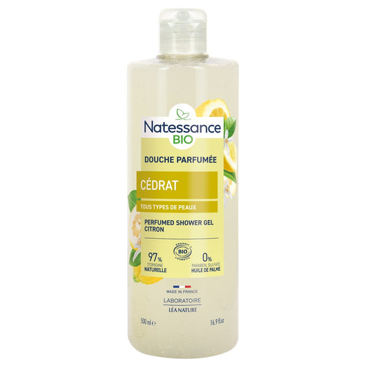 Gel Douche Parfum Vivifiant Cédrat Bio NATESSANCE le flacon de 500ml