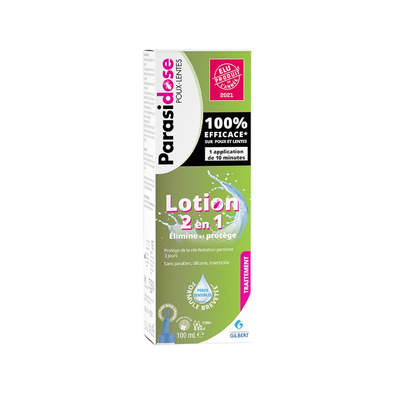 Lotion Anti-poux et Lentes 2en1 Elimine et Protège PARASIDOSE 