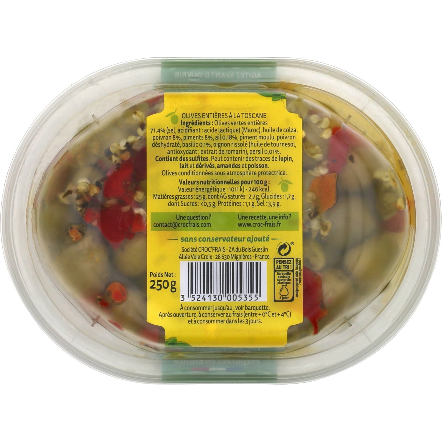 Olives vertes et violettes à la Berbère CROC'FRAIS 