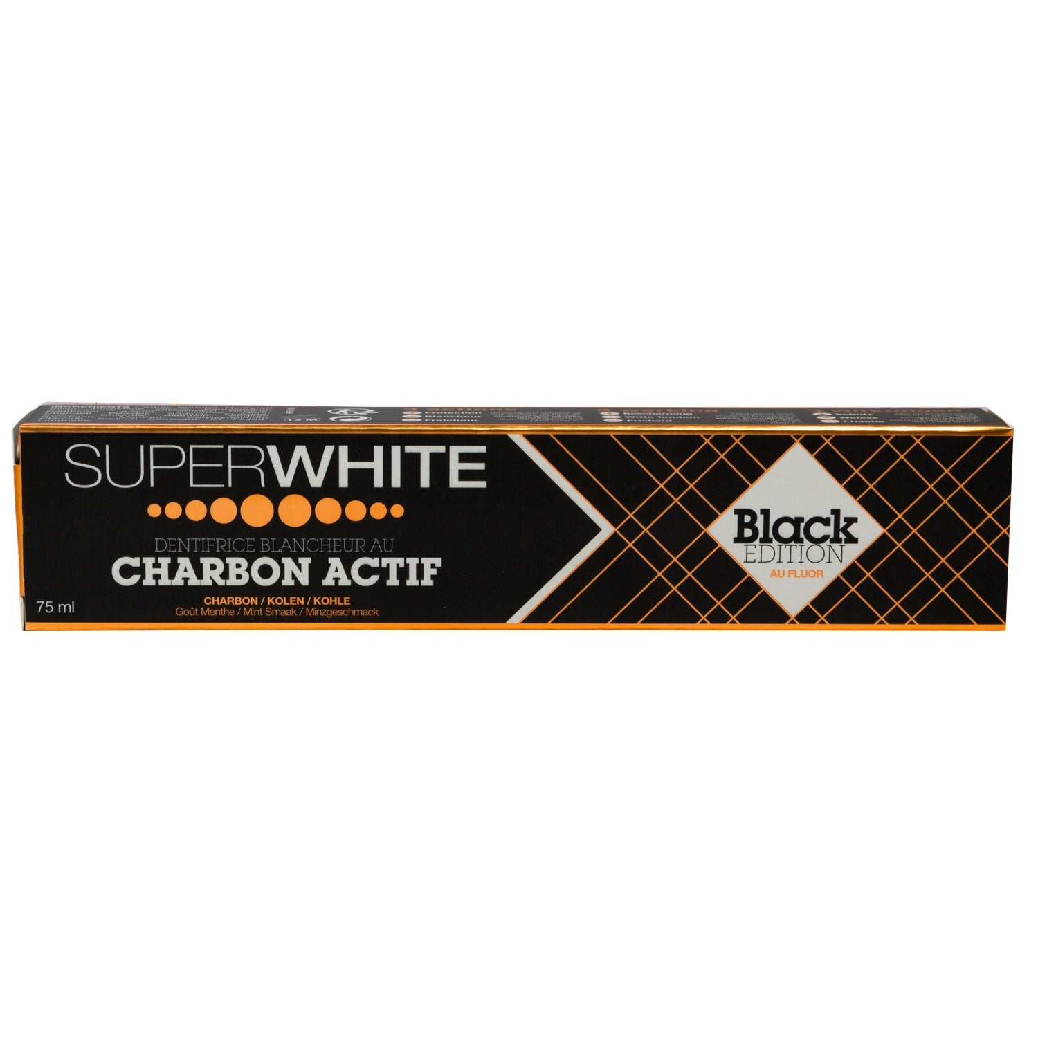 Dentifrice Blancheur Charbon Actif Black Edition SUPERWHITE 