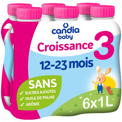 Lait Bébé Liquide 3ème Âge Dès 10 Mois Croissance CANDIA BABY