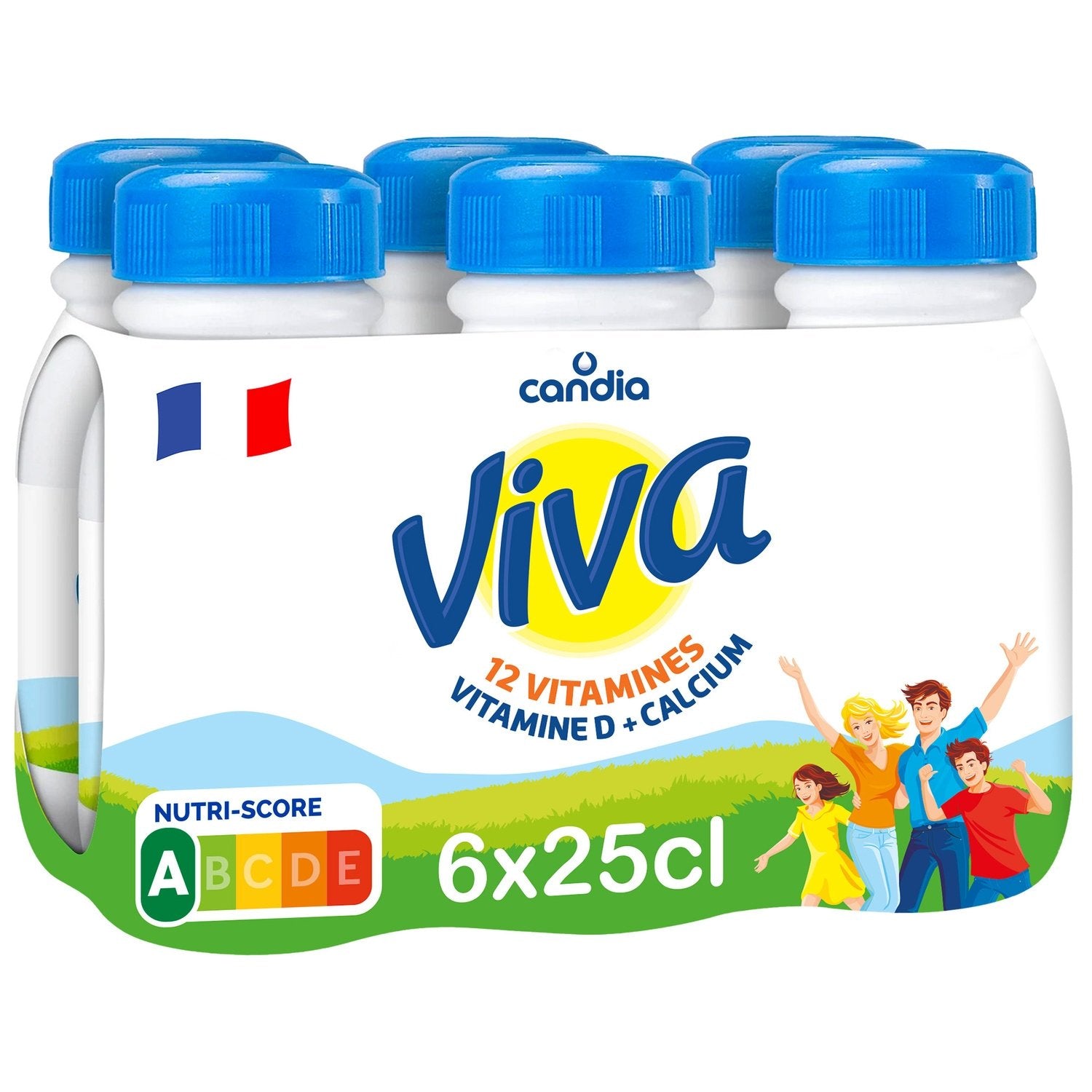 Lait Vitaminé Viva CANDIA le pack de 6 bouteilles de 25cL