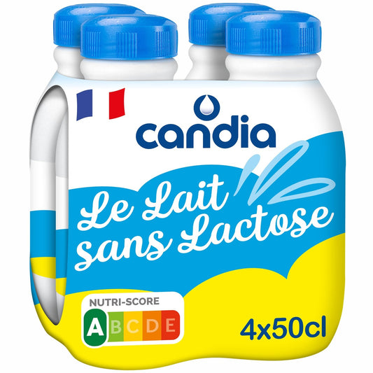 Lait Sans Lactose 1% MG CANDIA le pack de 4 bouteilles de 50cL
