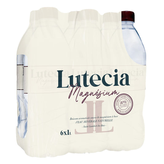 Boisson à Base d'Eau Minérale Aromatisée Source de Magnésium LUTECIA le pack de 6 bouteilles de 1L