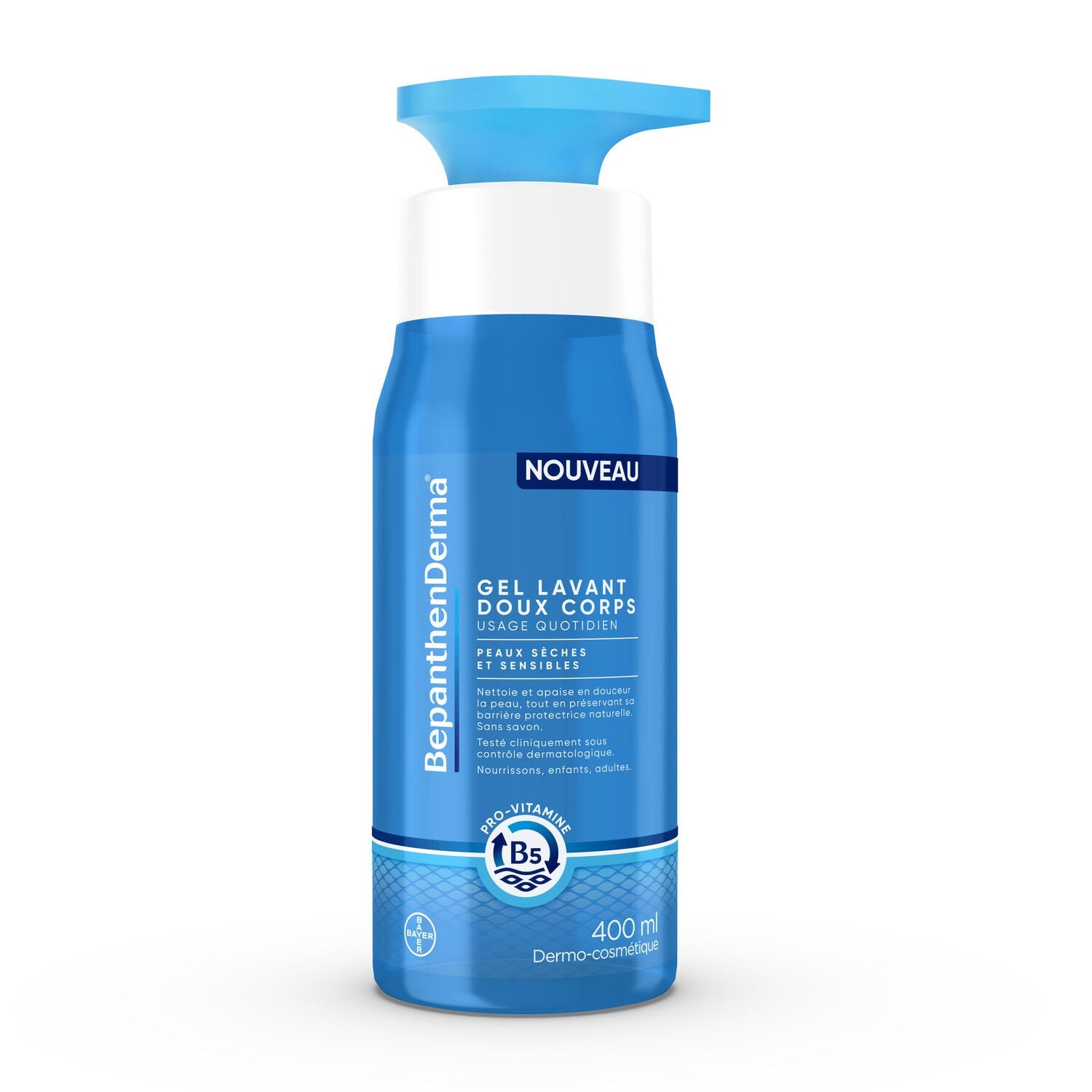 Gel douche Corps Peaux Sèches et Sensibles Nettoie et Protège Pro-vitamine B5 Lavant Doux BEPANTHENDERMA 