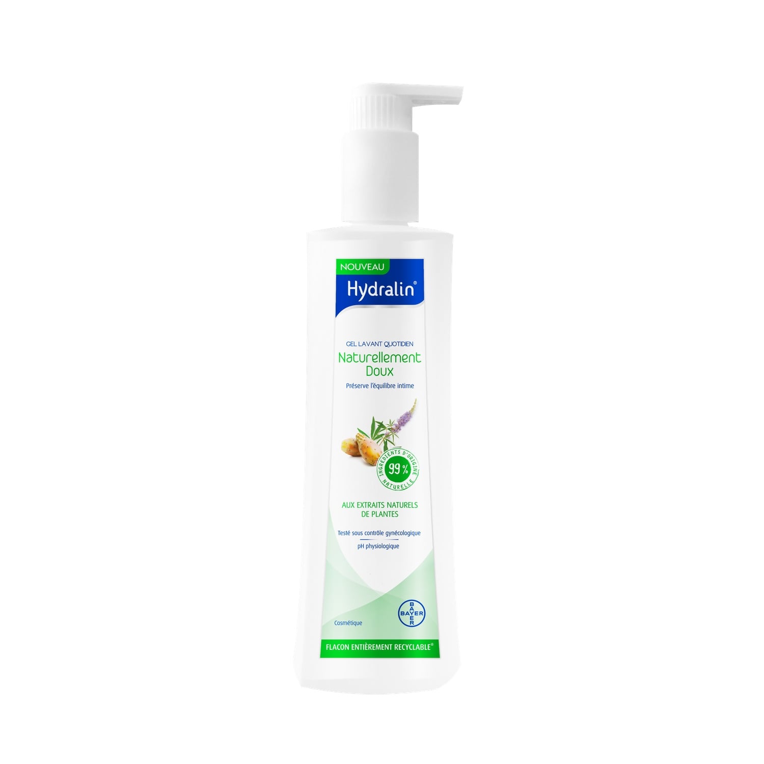 Gel intime Lavant Quotidien Naturellement Doux à l'Extrait Naturels de Plantes HYDRALIN 