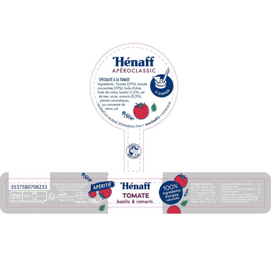 Tartinable Tomate Basilic et Romarin HENAFF la boite de 130g