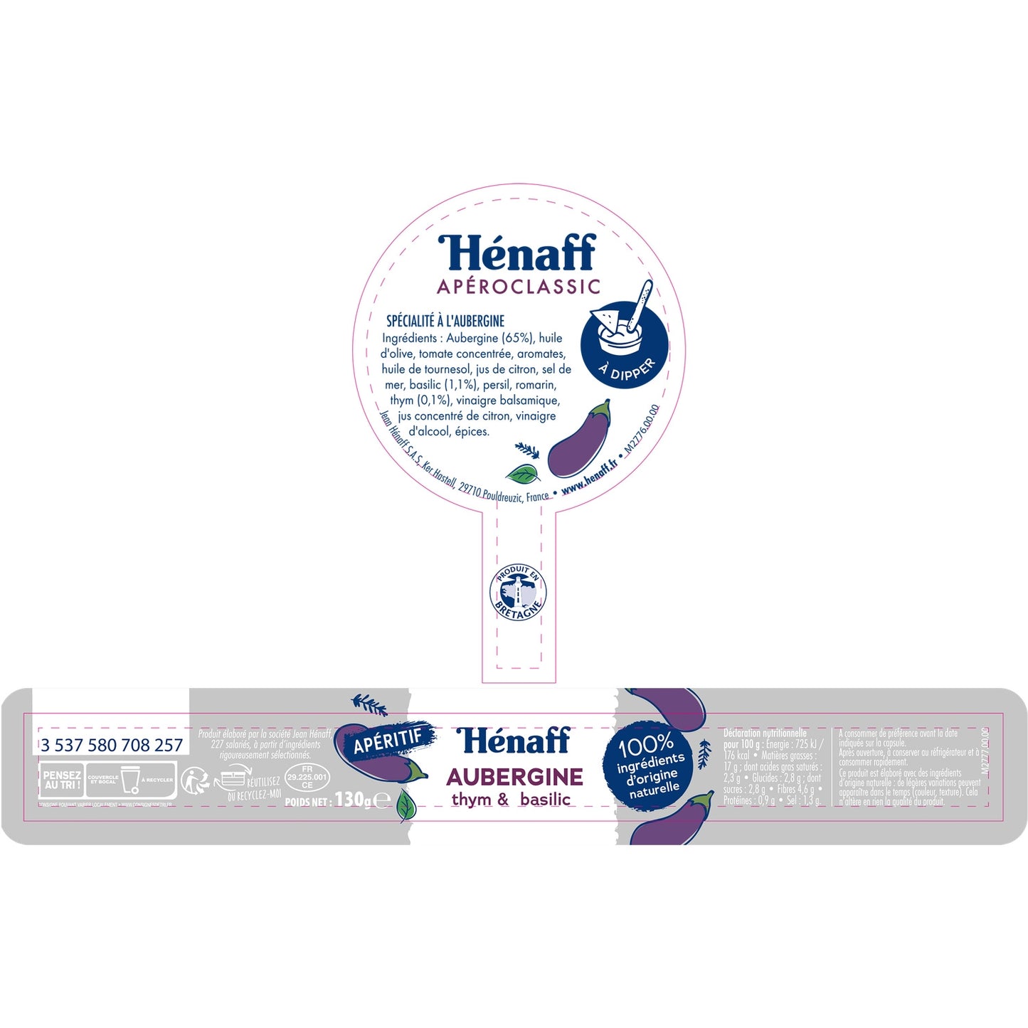 Tartinable Aubergine Thym et Basilic HENAFF