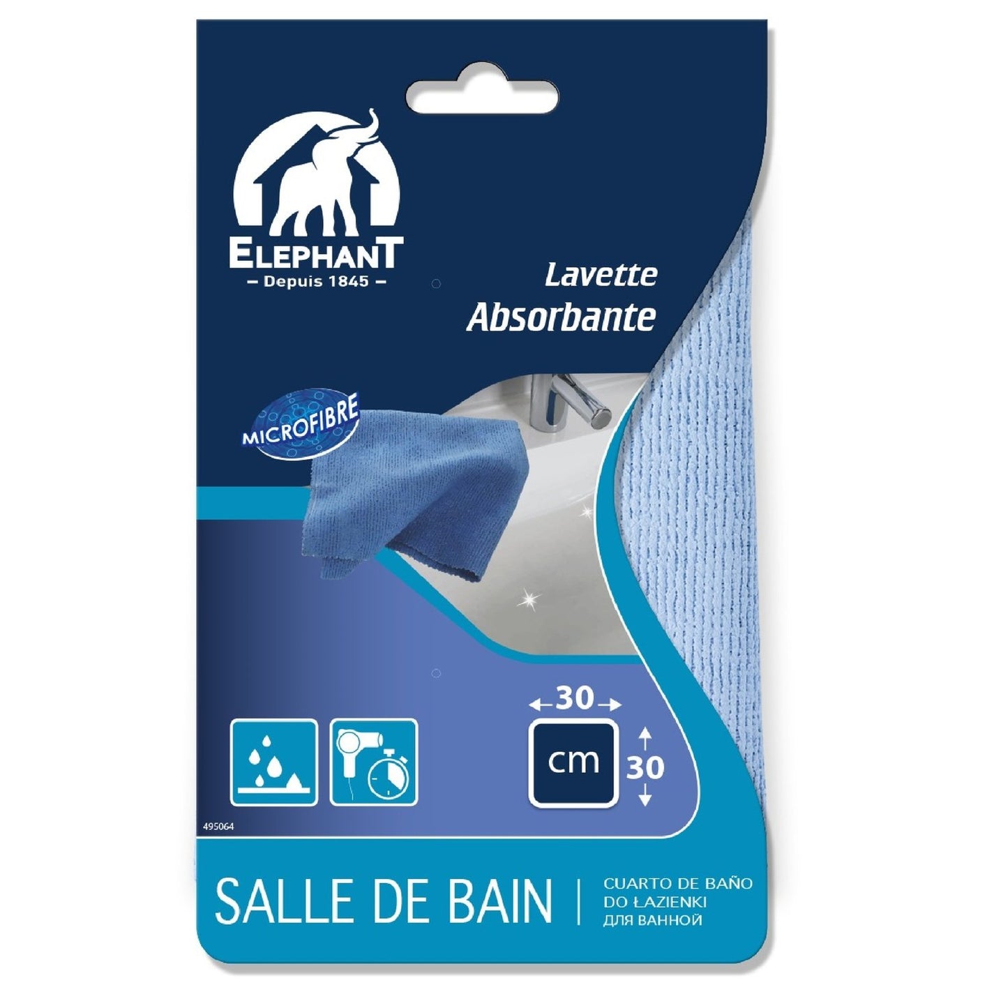 Saugfähiges Glastuch Edelstahl 30 X 30 Cm ELEPHANT LBD